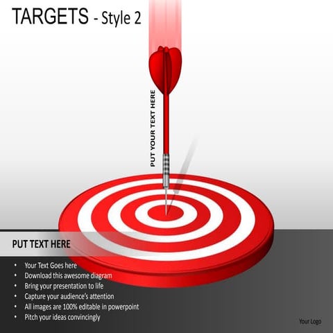 Bulls Eye Arrows Targets style 2 powerpoint presentation templates