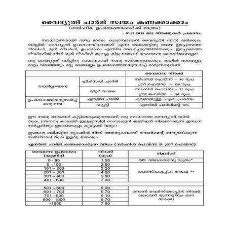 KSEB Tariff calculation - Domestic