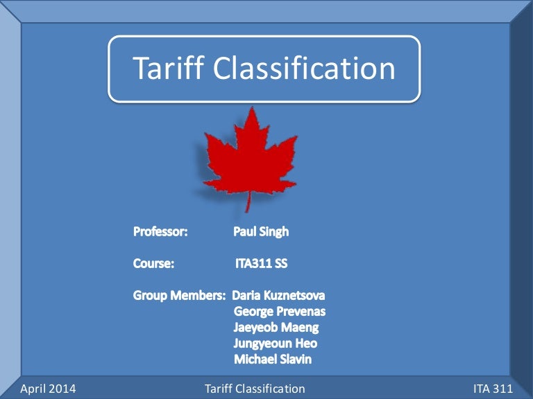 Tariff Classification