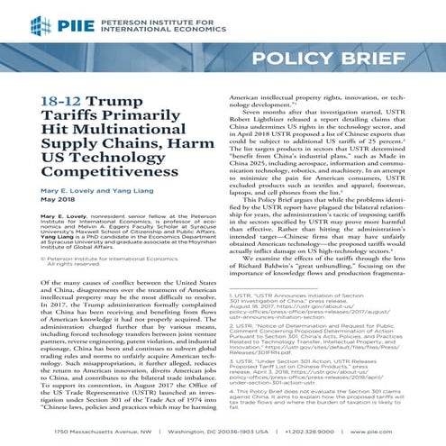 Trump Tariffs Primarily Hit Multinational Supply Chains, Harm US Technology C...