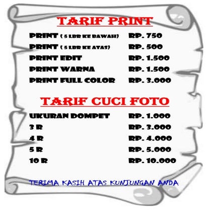 Tarif print