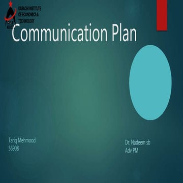 Communication Plan of Organization PowerPoint