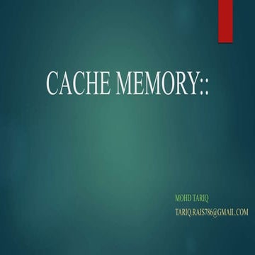 Cache memoy designed by Mohd Tariq