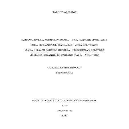 Tarjeta arduino equipo #7