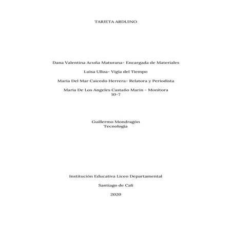 Tarjeta arduino equipo#7 grado 10 7