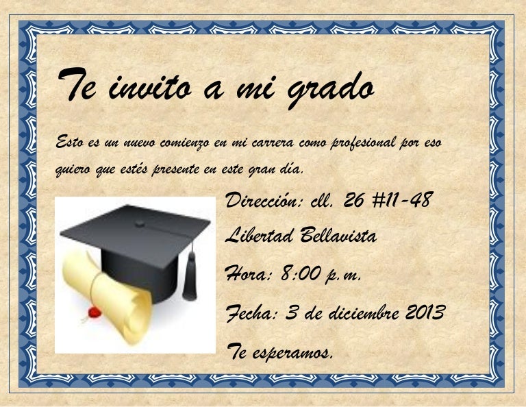 tarjeta de invitacion tarjeta de grado