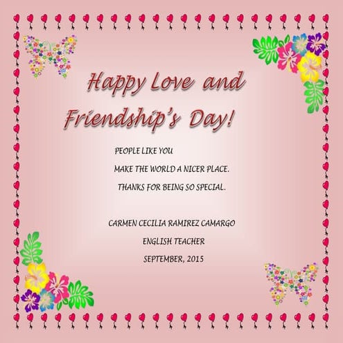 Tarjeta love and friendship