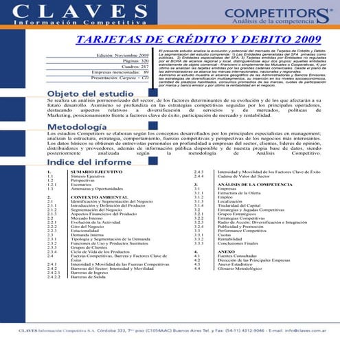 Tarjetas De Credito Y Debito 2009