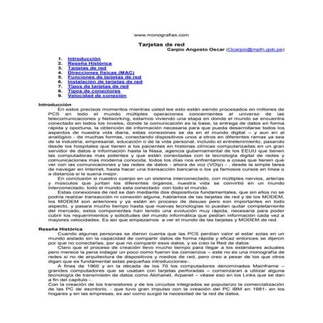 Tarjetas de red