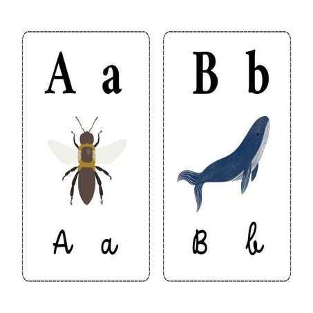 Tarjetas educativas de abecedario de animales ilustrado colorido ...