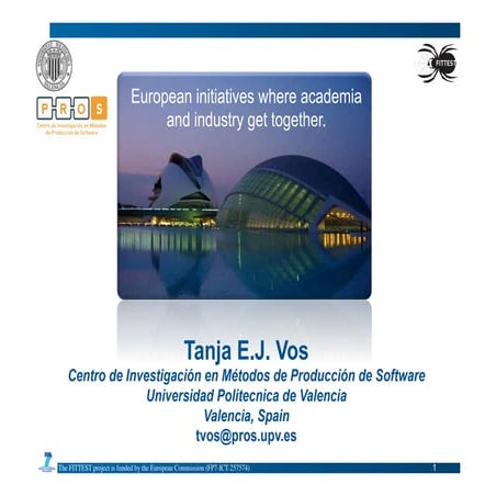 TAROT2013 Testing School - Tanja Vos presentation