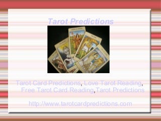 Tarot Predictions-Online Tarot Reading - Love Tarot Reading