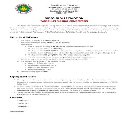 Tarpaulin making contest