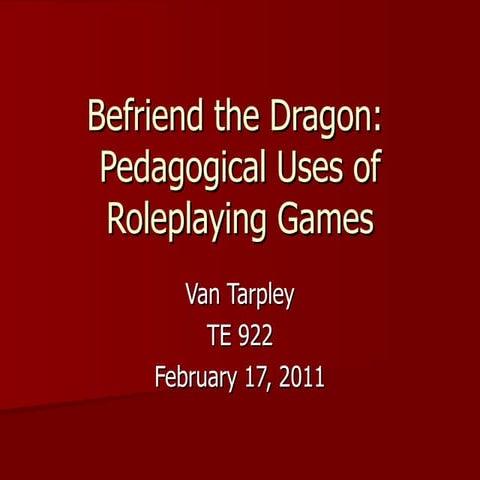 Tarpley te922 part time 2011 self presentation