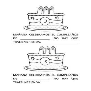 Tarta cumpleaños 3, 4, 5, 6 años