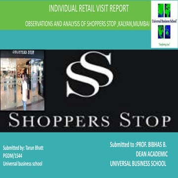 Shoppers stop retail visit, analysis,
