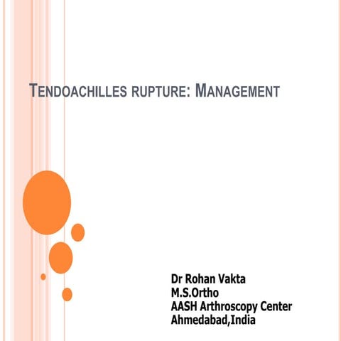 Tendoachilles rupture and its management