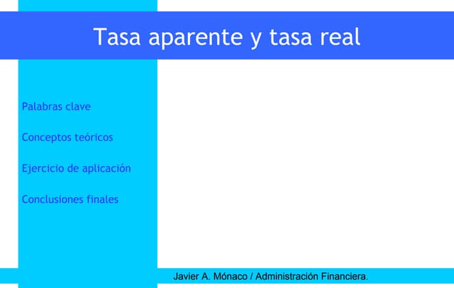 Tasa aparente y tasa real | PPT