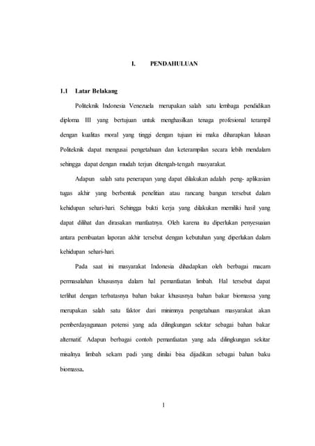 (review jurnal) analisis biaya dan waktu pembuatan briket