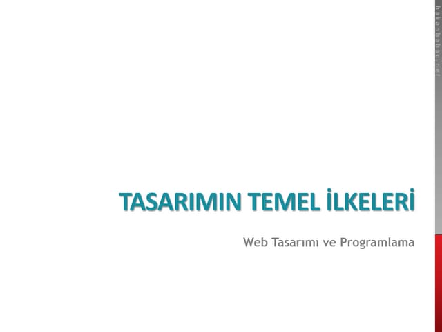 Tasarımın Temel İlkeleri