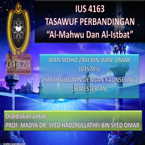 Tasawuf perbandingan al mahwu dan al-istbat 
