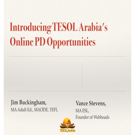 Online Professional Development Opportunities with TESOL Arabia