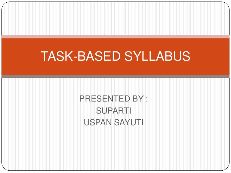 Task based syllabus