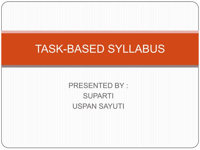 Task based syllabus