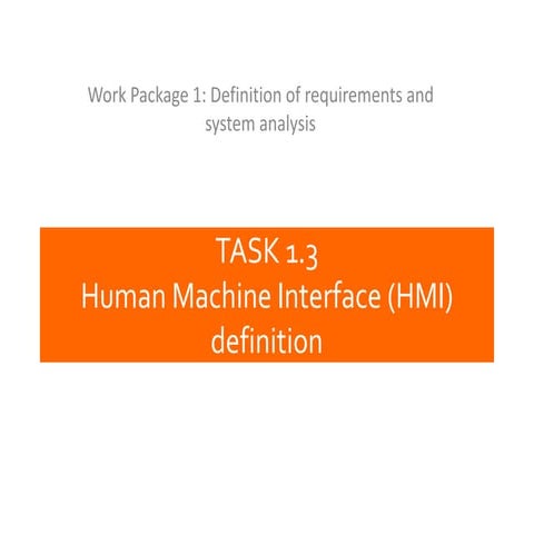 Task 1.3 – human machine interface (hmi) definition. (by graphitech)