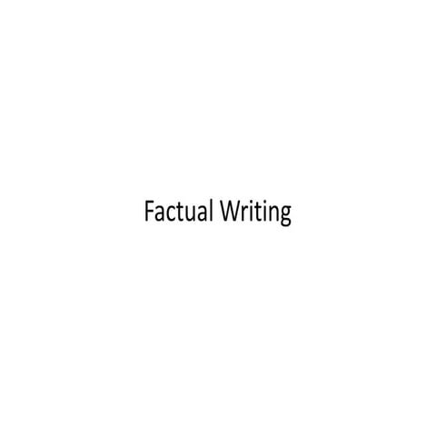 Factual Writing- Products Research