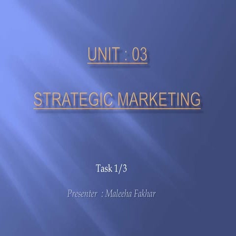Strategic Marekting - Maleeha Fakhar