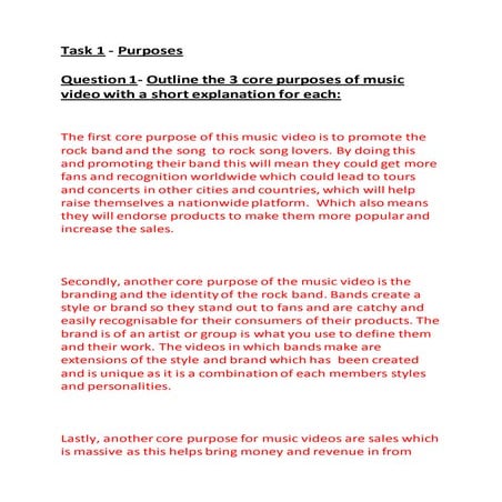 Task 1  purposes of music vids- scott