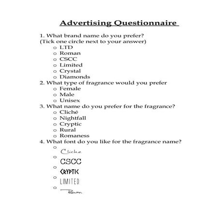 Task 10 questionnaire