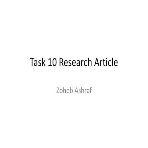 Task 10 research article