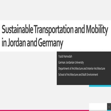 Sustainable Transportation and Mobility in Jordan and Germany