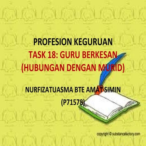 Task 18:Guru Berkesan (Hubungan dengan murid)