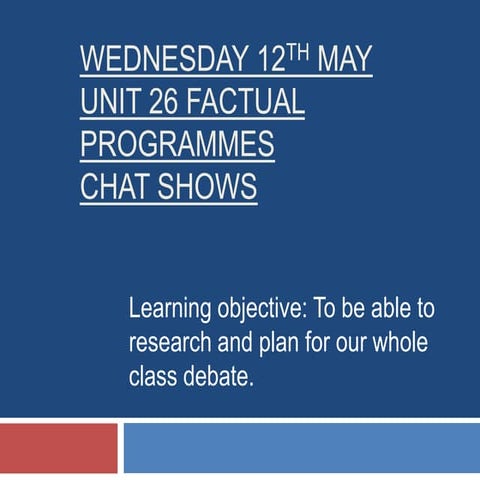 Task 1c   chat show debate structure