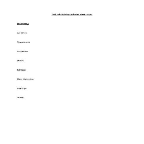 Task 1d   bibliography