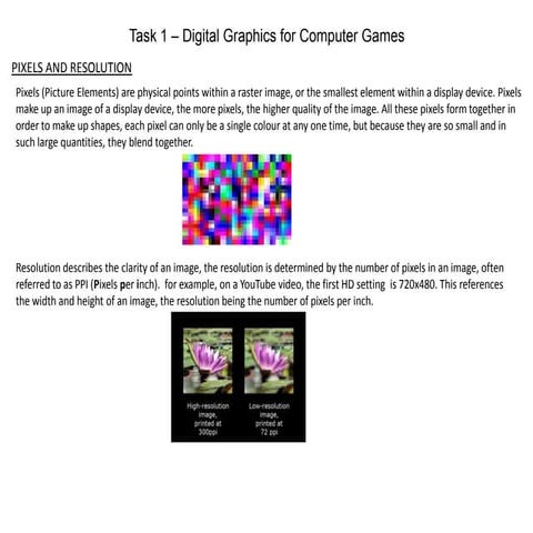 Task 1 – digital graphics for computer games