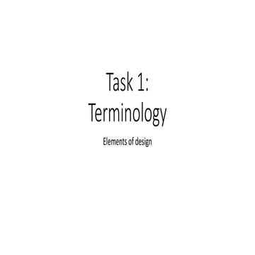 Task 1 terminology