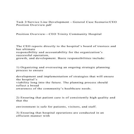 Task 2Service Line Development - General Case ScenarioCEO Posi.docx