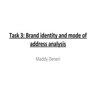 Task 3 - Brand identity and mode of...