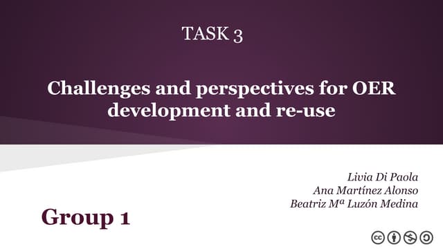 Task 3   challenges and perspectives for oer development and re-use