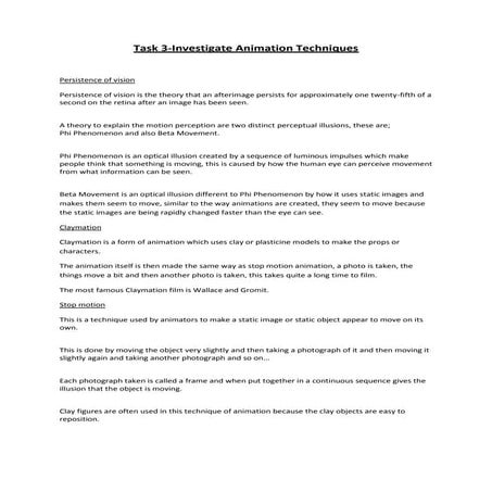 Task 3 investigate animation techniques