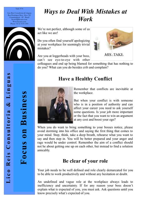 How To Deal With Employee Who Makes Mistakes How To Deal With Mistakes At Work - 3770 | PDF