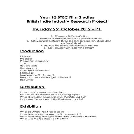 Task 3a   british indie film industry research questions