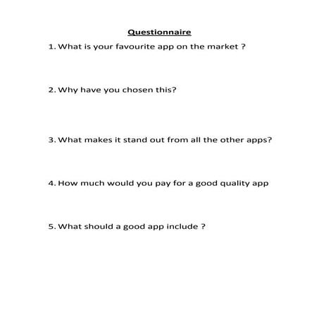 Task 3 questionaire