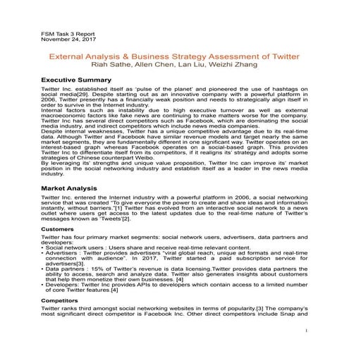 Twitter Business Strategy Assessment | PDF