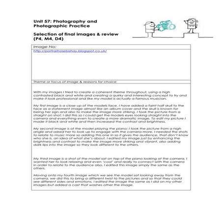 Task 4 final images review work sheet portrait