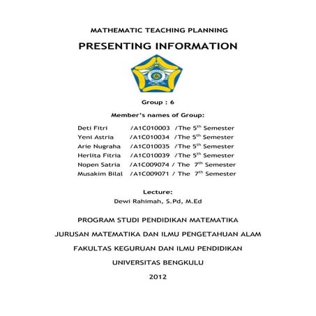 Task 4 PPM - Group 6 - Presenting Information